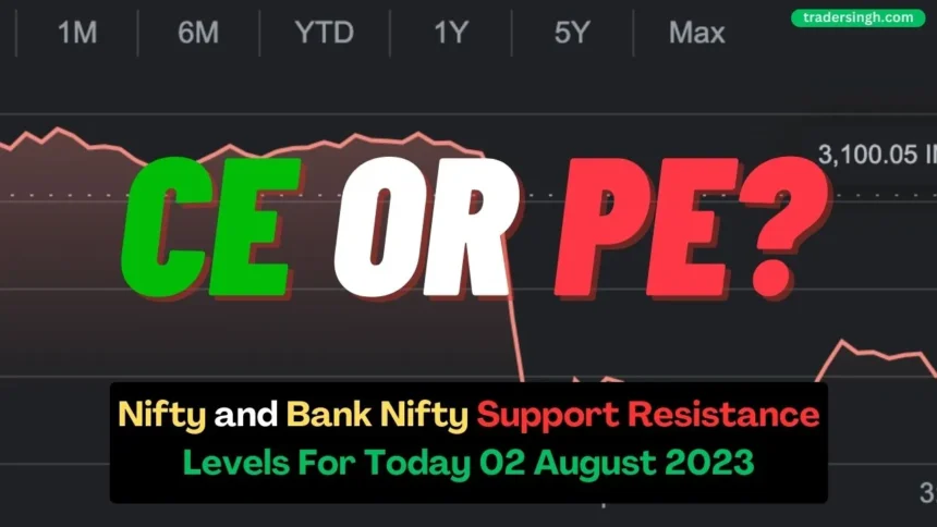 Nifty and Bank Nifty Support Resistance Levels For Today 02 August 2023