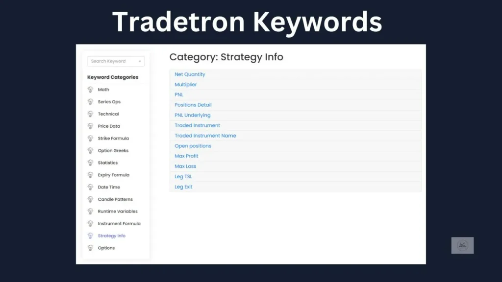 Tradetron Keywords Pdf